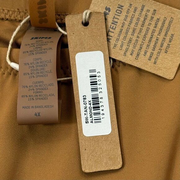SKIMS Swim Cheeky Tanga Bottoms Almond 4X - Picture 10 of 13